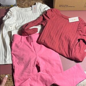 Garanimals Red and White Tops with Pink Leggings Set